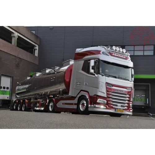 DAF XG+ 4X2 CHROME TANK TRAILER - 3 AXLE DE GROOT LEERBROEK WSI 01-4177 WSI MODELS