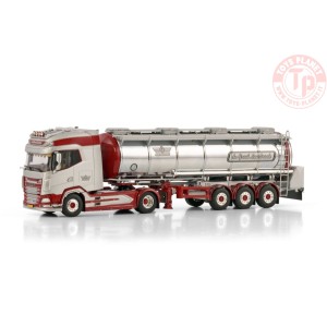 DAF XG+ 4X2 CHROME TANK TRAILER - 3 AXLE DE GROOT LEERBROEK WSI 01-4177 WSI MODELS