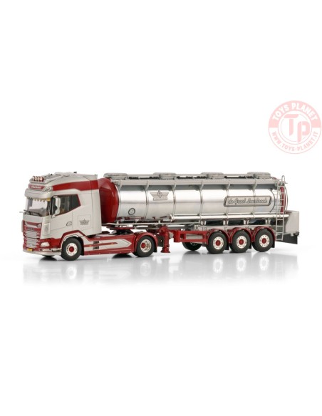 DAF XG+ 4X2 CHROME TANK TRAILER - 3 AXLE DE GROOT LEERBROEK WSI 01-4177 WSI MODELS