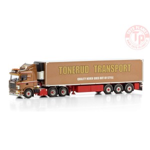 SCANIA 4 SERIES FLAT ROOF 6X2 TAG AXLE REEFER TRAILER - 3 AXLE TONERUD WSI 01-4396 WSI MODELS