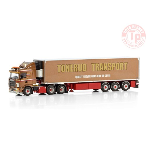 SCANIA 4 SERIES FLAT ROOF 6X2 TAG AXLE REEFER TRAILER - 3 AXLE TONERUD WSI 01-4396 WSI MODELS