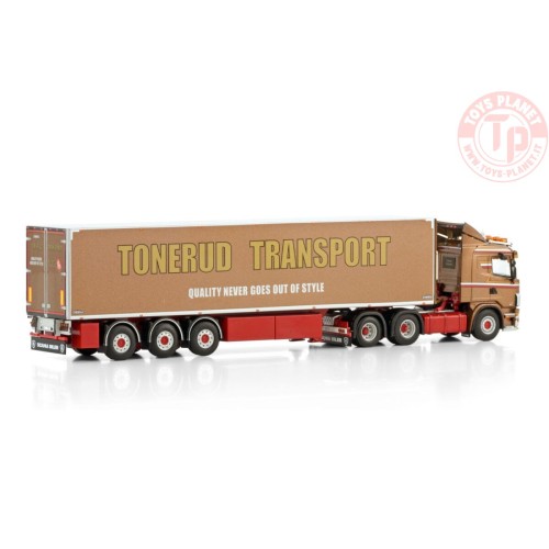 SCANIA 4 SERIES FLAT ROOF 6X2 TAG AXLE REEFER TRAILER - 3 AXLE TONERUD WSI 01-4396 WSI MODELS