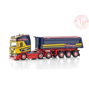 SCANIA R HIGHLINE CR20H 6X2 TAG AXLE TIPPER TRAILER - 3 AXLE PWT CARGO WSI 01-4399 WSI MODELS