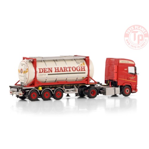 DAF XG 4X2 CONTAINER TRAILER - 3 AXLE + 20FT TANK CONTAINER DEN HARTOGH WSI 01-4447 WSI MODELS
