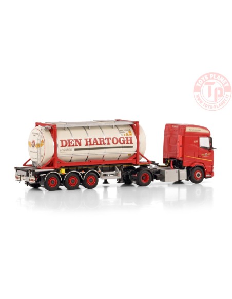 DAF XG 4X2 CONTAINER TRAILER - 3 AXLE + 20FT TANK CONTAINER DEN HARTOGH WSI 01-4447 WSI MODELS DAF XG 4X2 CONTAINER TRAILER - 3 AXLE + 20FT TANK CONTAINER DEN HARTOGH WSI 01-4447 WSI MODELS