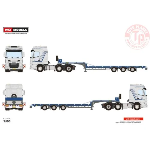 DAF XG 6X2 TWIN STEER SEMI LOW LOADER - 3 AXLE MULDER MONTAGE WSI 01-4405 WSI MODELS