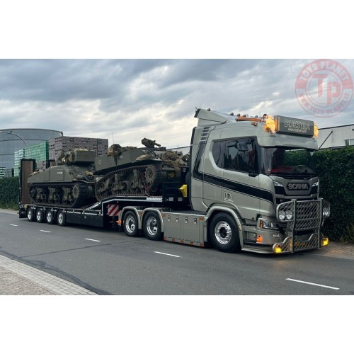SCANIA R NORMAL CR20N 6X2 TAG AXLE SEMI LOW LOADER WITH RAMPS - 4 AXLE Dijkstra WSI 01-4479 WSI MODELS