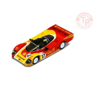 1988 Porsche 962C SHELL n17 2nd D. Bell/K. Ludwig/H-J. Stuck LeMans red/yellow 1:64 TinyYO64005 MODELLISMO 1:64