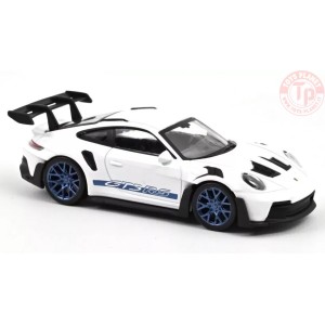 PORSCHE 911 GT3 RS 2022 WHITE AND BLUE STICKERS JET CAR 1:43 NV750048 NOREV