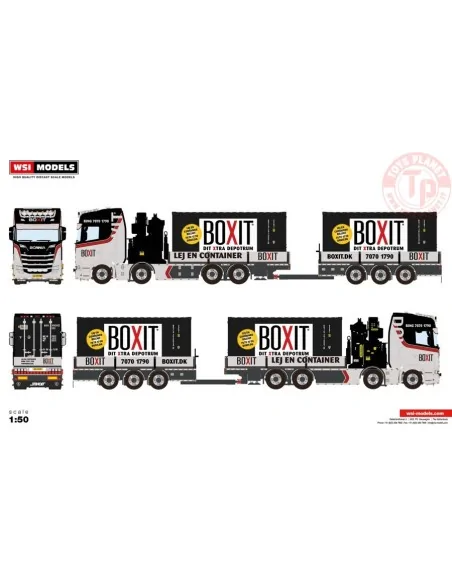 SCANIA S HIGHLINE CS20H 8X2 T AND TRAILER - 3 AXLE WITH PALFINGER PK 92002 SH + 2X 20FT CONTAINER BOXIT WSI 01-4346 WSI MODELS SCANIA S HIGHLINE CS20H 8X2 T AND TRAILER - 3 AXLE WITH PALFINGER PK 92002 SH + 2X 20FT CONTAINER BOXIT WSI 01-4346 WSI MODELS