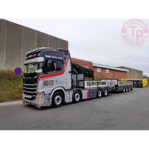 SCANIA S HIGHLINE CS20H 8X2 T AND TRAILER - 3 AXLE WITH PALFINGER PK 92002 SH + 2X 20FT CONTAINER BOXIT WSI 01-4346 WSI MODELS