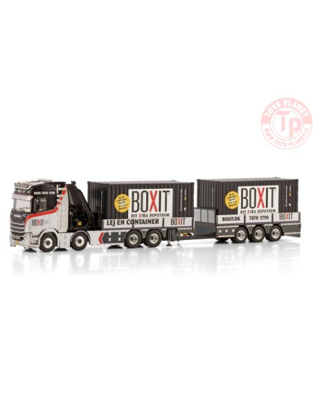 SCANIA S HIGHLINE CS20H 8X2 T AND TRAILER - 3 AXLE WITH PALFINGER PK 92002 SH + 2X 20FT CONTAINER BOXIT WSI 01-4346 WSI MODELS