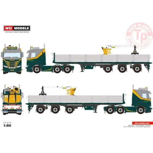 IVECO S-WAY AS LOW 6X2 TWIN STEER BRICK TRAILER - 3 AXLE BRONSEMA STROOBOS WSI 01-4254 WSI MODELS
