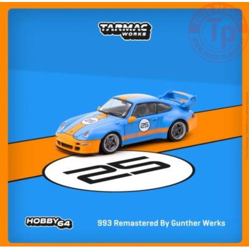 Porsche 993 Remastered by Gunther Werks blue orange 1/64 TARMAC T64TL054BO TARMAC WORKS