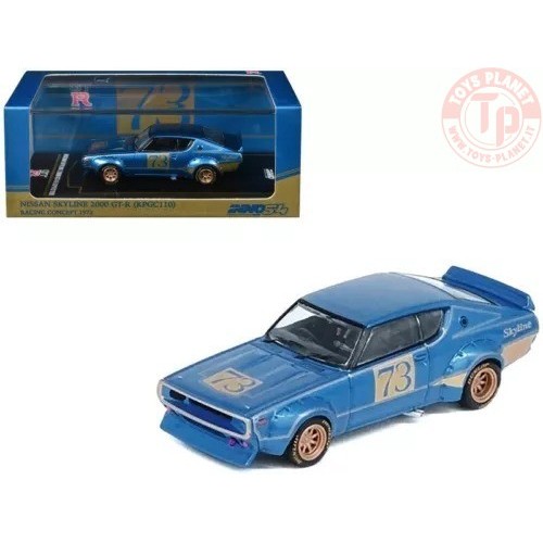nissan skyline 2000 gt-r (kpgc110) racing concept blue 1/64 IN64-KPGC110RC-BLU INNO MODELS