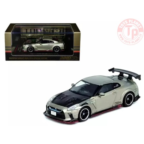nissan skyline gt-r (r35) top secret grey/black 1/64 in64-R35TS-MDX24 INNO MODELS