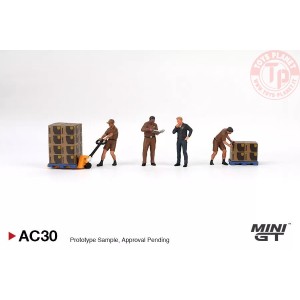 ups europe & workers figurine set 1/64 MGTAC30 Mini Gt