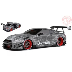 NISSAN GT-R (R35) LIBERTY WALK BODY KIT 2.0 COUPE 2020 BLACK/WHITE 1:18 SL1805810 SOLIDO