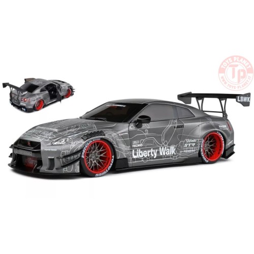 NISSAN GT-R (R35) LIBERTY WALK BODY KIT 2.0 COUPE 2020 BLACK/WHITE 1:18 SL1805810 SOLIDO