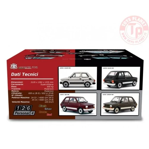 Fiat 126 Personal 4 RED 1980 Rosso Amaranto 1:18 LM167C LAUDORACING