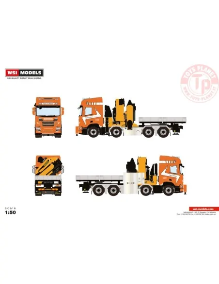SCANIA R HIGHLINE CR20H 8X4 WITH PALFINGER PK 135.002 TEC 7 BALLAST BOX + HITCH TAGE E NIELSEN WSI 01-4385 WSI MODELS