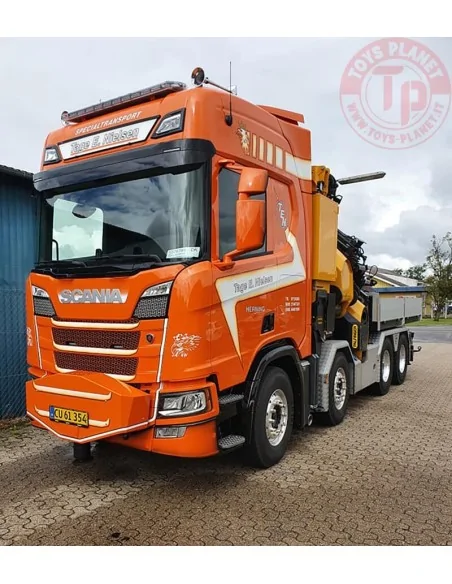 SCANIA R HIGHLINE CR20H 8X4 WITH PALFINGER PK 135.002 TEC 7 BALLAST BOX + HITCH TAGE E NIELSEN WSI 01-4385 WSI MODELS