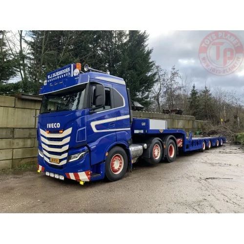 IVECO S-WAY AS LOW 6X2 TWIN STEER SEMI WHEEL WELL LOW LOADER - 4 AXLE - W.J. DIJKSHOORN GRONDWERKEN WSI 01-4468 WSI MODELS