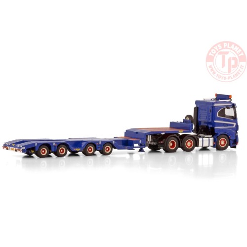 IVECO S-WAY AS LOW 6X2 TWIN STEER SEMI WHEEL WELL LOW LOADER - 4 AXLE - W.J. DIJKSHOORN GRONDWERKEN WSI 01-4468 WSI MODELS