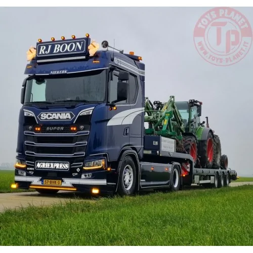 SCANIA S NORMAL CS20N 4X2 SEMI LOW LOADER - 3 AXLE R.J. BOON TRANSPORT WSI 01-4416 WSI MODELS