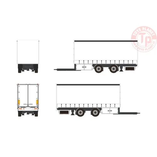 CENTRE-AXLED DRAWBAR CURTAINSIDE TRAILER - 2 AXLE - White Line WSI 03-2030 WSI MODELS
