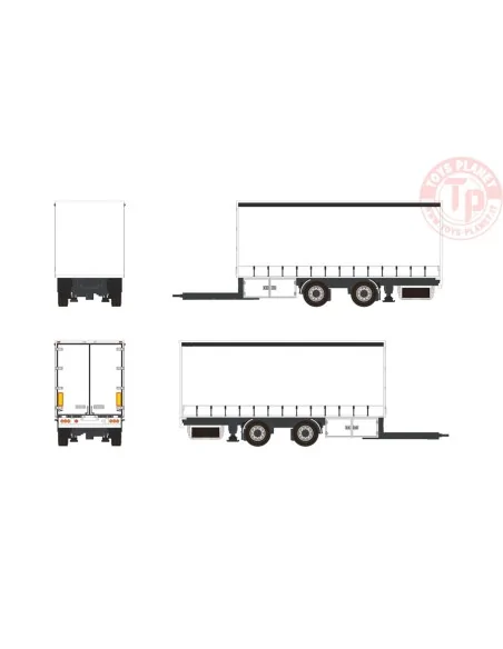 CENTRE-AXLED DRAWBAR CURTAINSIDE TRAILER - 2 AXLE - White Line WSI 03-2030 WSI MODELS CENTRE-AXLED DRAWBAR CURTAINSIDE TRAILER - 2 AXLE - White Line WSI 03-2030 WSI MODELS