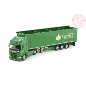 Scannia Next Gen R450 Highline met 3-assige cargofloor oplegger Spross TEKNO 86013 TEKNO