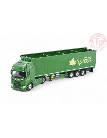 Scannia Next Gen R450 Highline met 3-assige cargofloor oplegger Spross TEKNO 86013 TEKNO