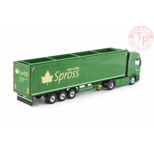 Scannia Next Gen R450 Highline met 3-assige cargofloor oplegger Spross TEKNO 86013 TEKNO