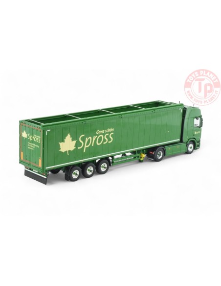 Scannia Next Gen R450 Highline met 3-assige cargofloor oplegger Spross TEKNO 86013 TEKNO