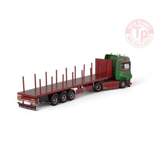 Scania Next Gen 520S Highline met 3-assige vlakke trailer Jan Mues TEKNO 86685 TEKNO