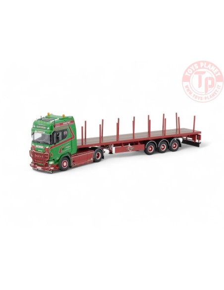 Scania Next Gen 520S Highline met 3-assige vlakke trailer Jan Mues TEKNO 86685 TEKNO