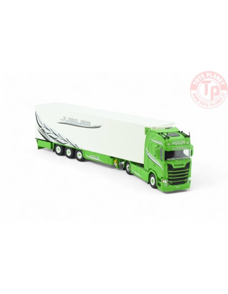 Scania Next Gen 590S Highline met 3-assige koeloplegger Müller 100 Jahr TEKNO 86267 TEKNO Scania Next Gen 590S Highline met 3-assige koeloplegger Müller 100 Jahr TEKNO 86267 TEKNO
