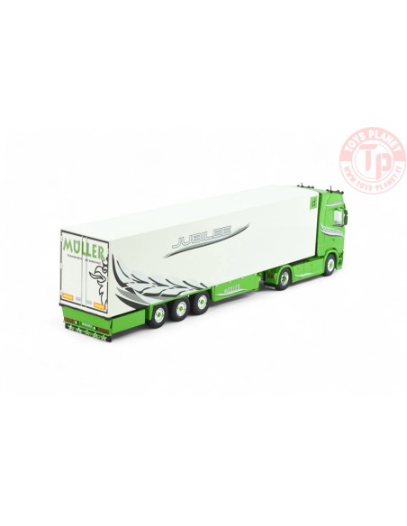Scania Next Gen 590S Highline met 3-assige koeloplegger Müller 100 Jahr TEKNO 86267 TEKNO Scania Next Gen 590S Highline met 3-assige koeloplegger Müller 100 Jahr TEKNO 86267 TEKNO