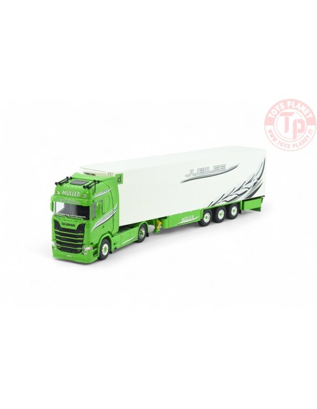 Scania Next Gen 590S Highline met 3-assige koeloplegger Müller 100 Jahr TEKNO 86267 TEKNO