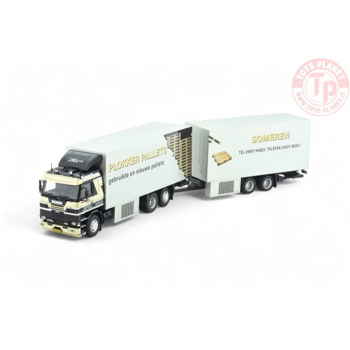 Scania 3-serie motorwagen met 2-assige wipkar Plokker Pallets TEKNO 86460 TEKNO
