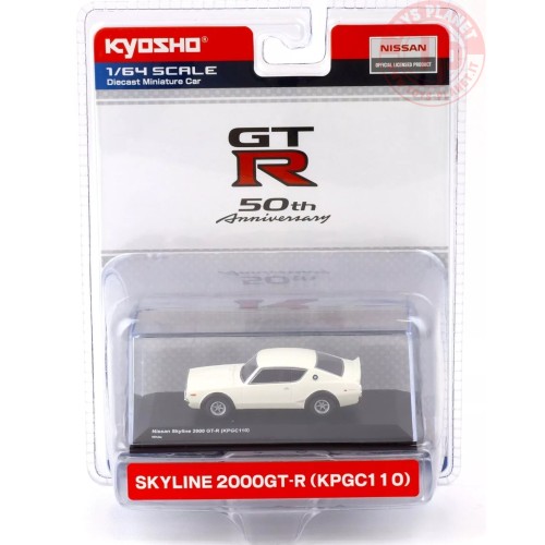 NISSAN SKYLINE 2000 GT-R (KPGC110) 1973 WHITE 1/64 KYOSHO 06990WB KYOSHO 1:64