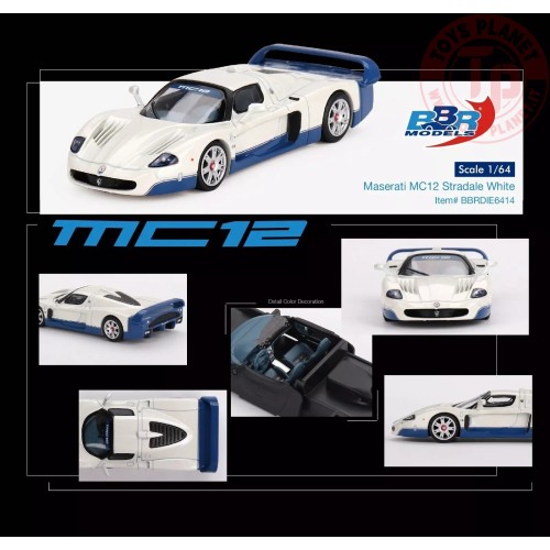 maserati mc12 stradale white 1/64 BBRDIE6414 BBR MODELS 1:64