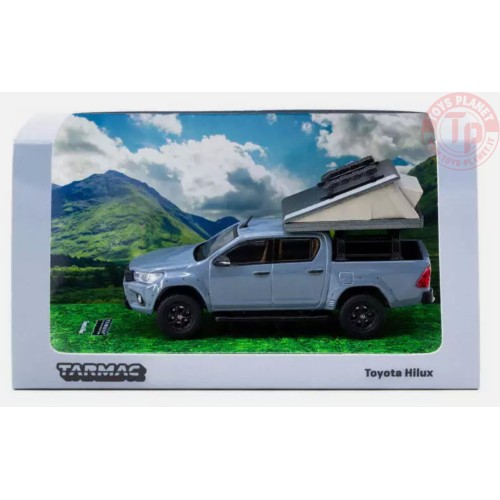 toyota hilux with camping tent, grey 1/64 TARMAC -T64R-041-CAMP TARMAC WORKS