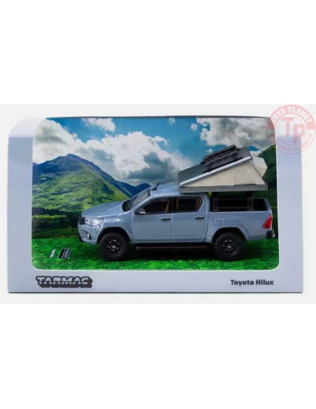 toyota hilux with camping tent, grey 1/64 TARMAC -T64R-041-CAMP TARMAC WORKS