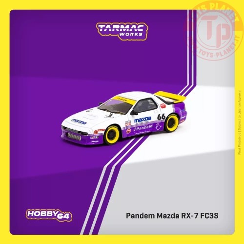 pandem mazda rx7 fc3s, white/purple 1/64 TARMAC T64-066-WP TARMAC WORKS
