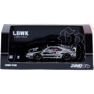 lbwk ferrari f40, chrome silver 1/64 in64-LBWKF40-CHS INNO MODELS