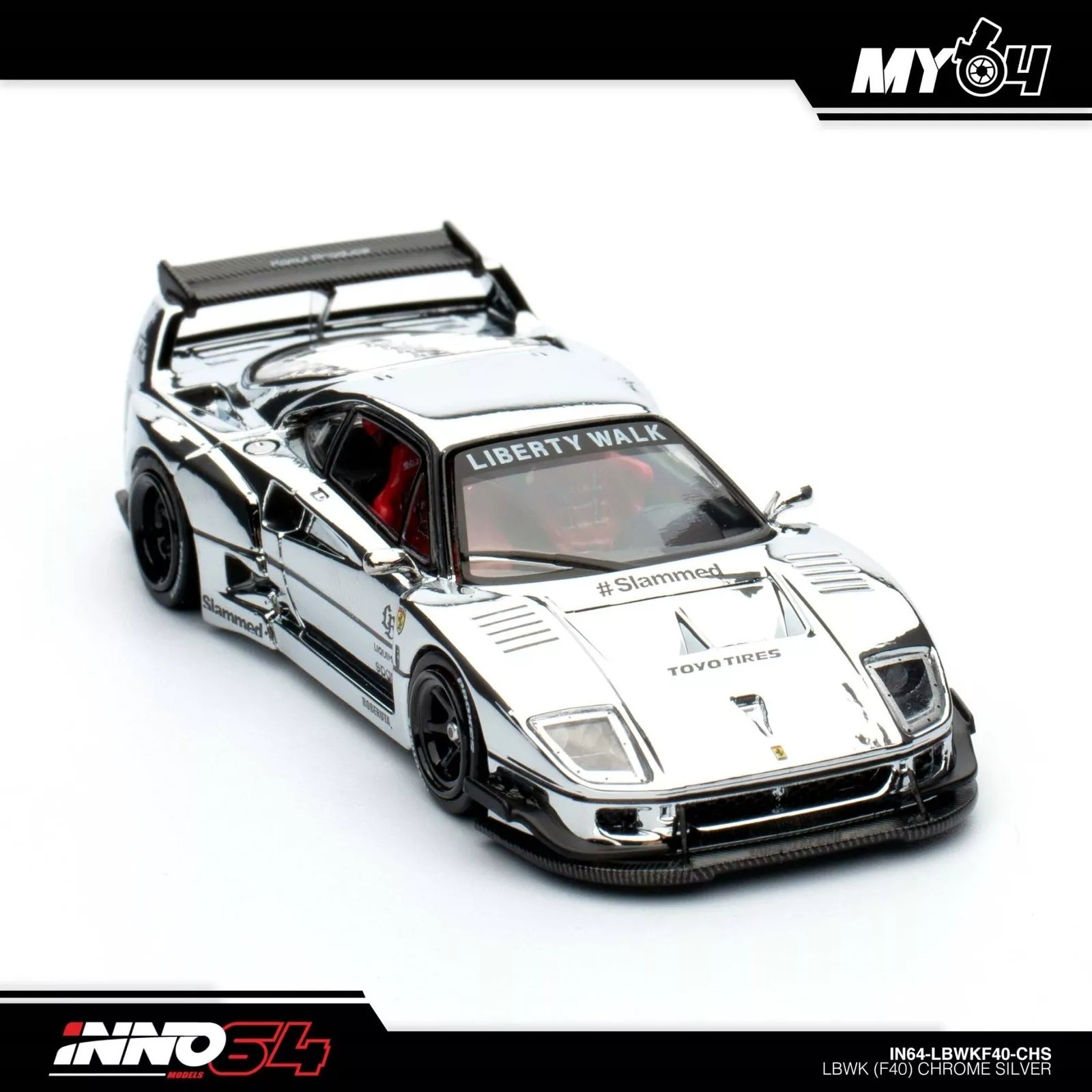 inno 1/64 LBWK F40 クロームシルバー リバティウォーク LB 楽天市場】LBWK FERRARI F40 (CHROME SILVER) INNO MODELS 1/64