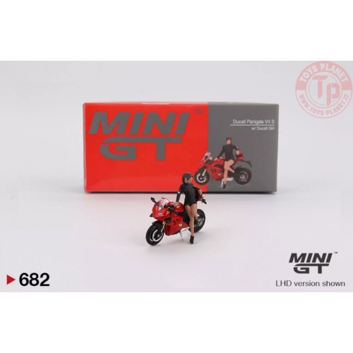 ducati panigale v4 s with ducati girl 1/64 MGT00682 Mini Gt