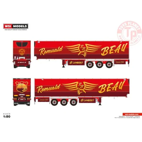REEFER TRAILER - 3 AXLE TRANSPORT BEAU (LAMBERET) WSI 01-4439 WSI MODELS
